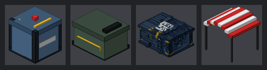 Custom loot crates and market stall models